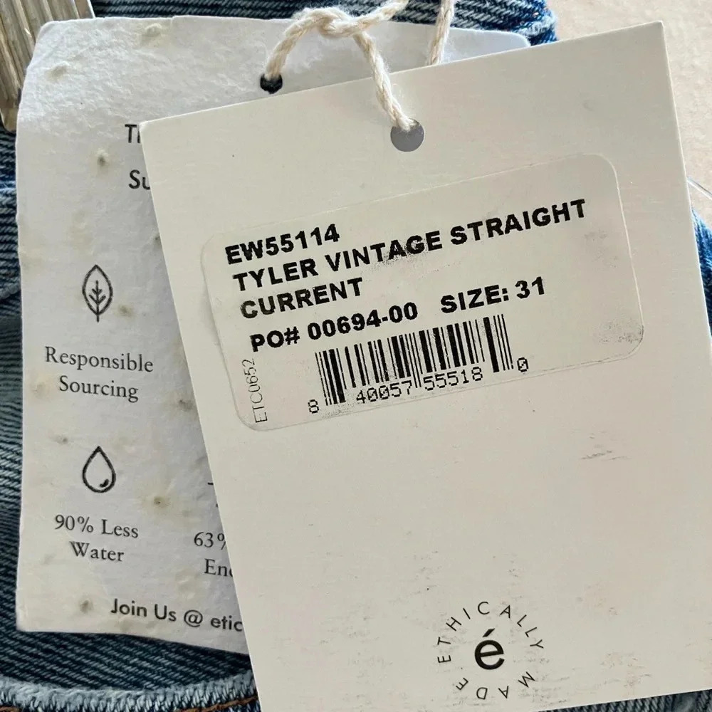 NWT Etica Tyler Vintage Current Straight Jeans ($278 retail) - Picture 11 of 11